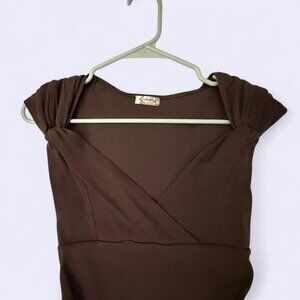 Brown free people bodysuit